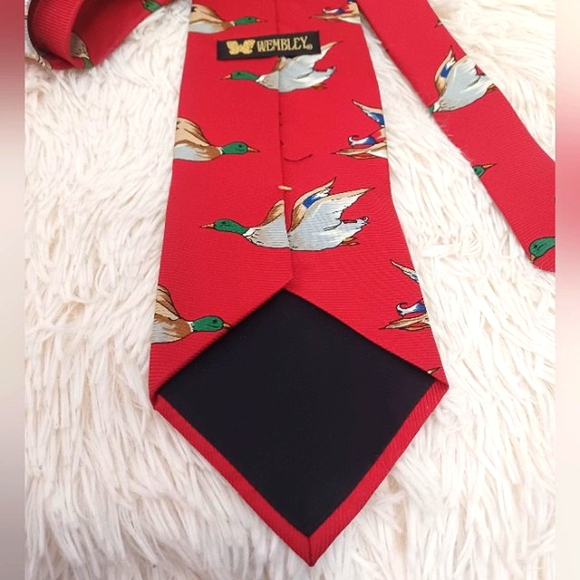 Vintage Silk Neck Tie - Ducks - Picture 4 of 6